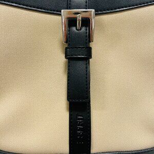Vintage Espirit Brown With Black Trim Hand Bag - Small Tote Purse
